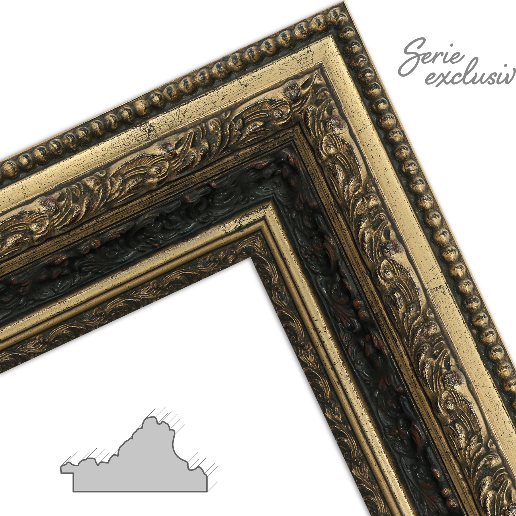 Bilderrahmen Antik Style aus Kunststoff in Antik Braun 20x30 bis 50x70