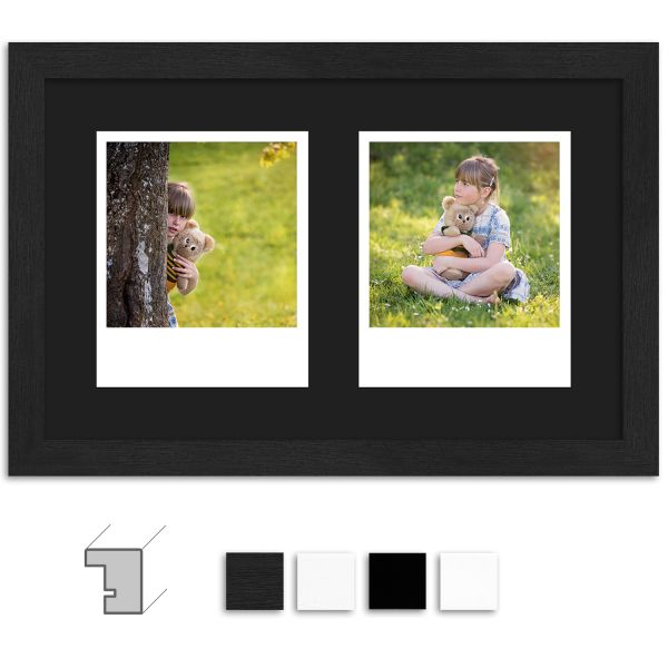 Bilderrahmen H950 Klassisch Schmal Mit Passepartout Schwarz Fur 2 Polaroid Typ 600 Polaroid Bilderrahmen Bilderrahmen Wandstyle Com